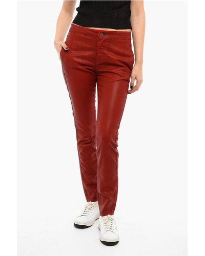 DIESEL Coated-Cotton D-Babhila Trousers - Red