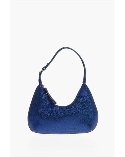 BY FAR Holographic Effect Soft Leather Mini Amber Shoulder Bag - Blue