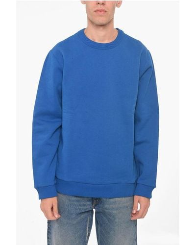 Burberry Crew Neck Limited Fleece Cotton Sweatshirt - Blue