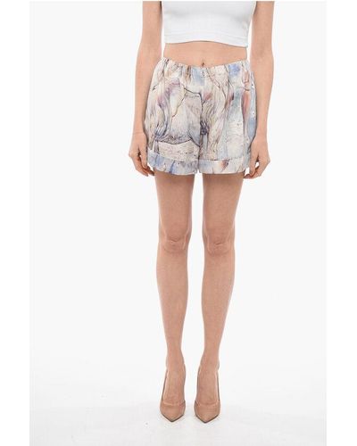 Alexander McQueen Bosch Printed Silk Pijama Shorts - Multicolour