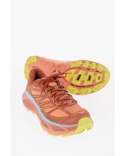 Hoka One One Fabric Mafate Speed2 Low-Top Trainers With Vibram Sole - Pink