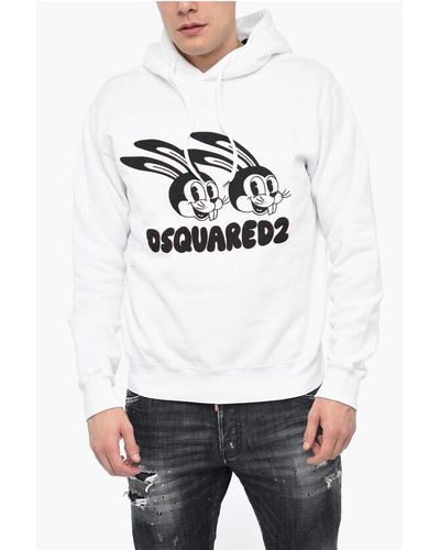 DSquared² Lunar N.Y. Hoodie Sweatshirt With Print - White