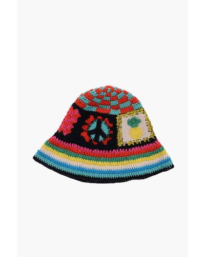 Alanui Embroidered Crochet Positive Cloche Hat
