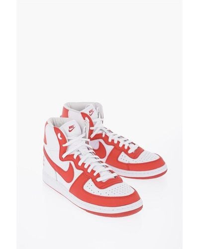 Nike Comme Des Garcons Homme Plus Two-Tone Leather Terminator Hig - Red