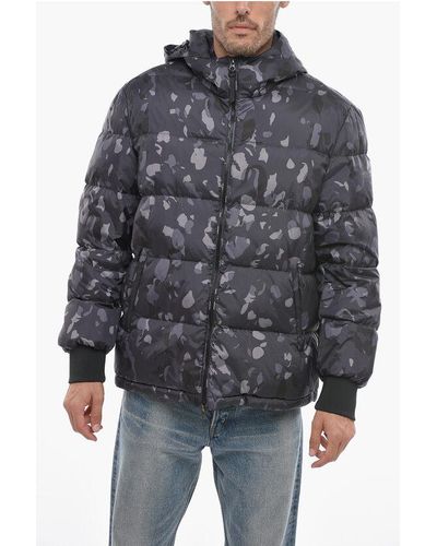 Woolrich Camouflage Mountain Parka Down Jacket With Hood - Black