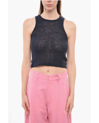 Our Legacy Flax Blend See Through Tank Top - Blue