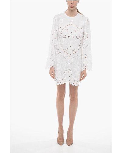 Dolce & Gabbana Broidarie Anglase Shirt Dress With Back Zip - White