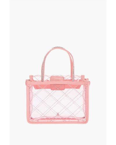 AMINA MUADDI Pvc Betty Mini Handbag With Rhinestoned Detailing - Pink