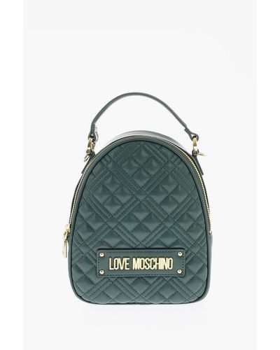 Moschino Love Quilted Faux Leather Bag With Removable Shoulder Strap - Green
