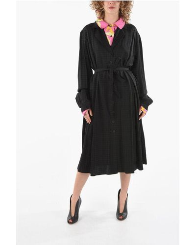 Balenciaga Reversible Printed Long Dress - Black