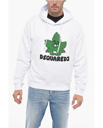 DSquared² Brushed Cotton Leaf Hoodie - Grey