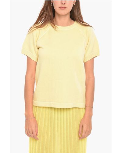 Altea Short-Sleeved Sweatshirt With Crewneck - Yellow