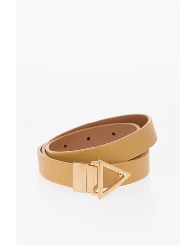 Bottega Veneta Reversible Leather Belt With Triangular Buckle 20Mm - Multicolour