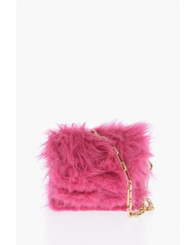 Marni Bag Mini Trunk With Faux Fur Insert - Pink