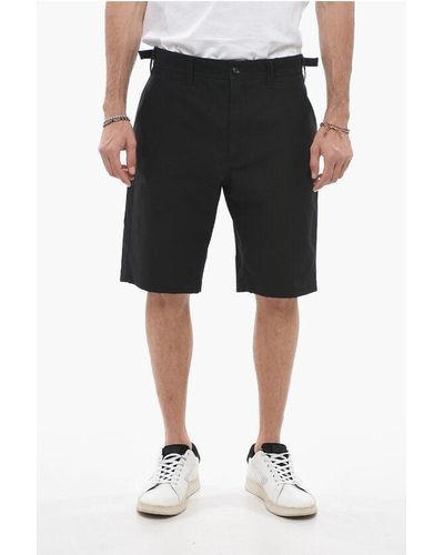 Alexander McQueen Cotton Shorts With Side Martingales - Black
