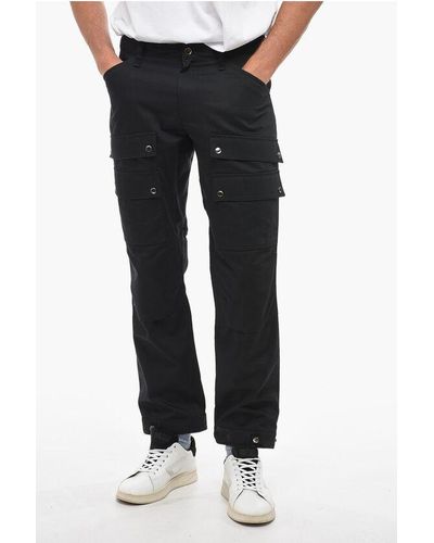 Burberry Slim Fit Cargo Trousers With Adjustable Ankles - Black