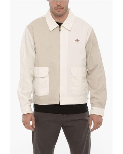 Dickies Two-Tone Lightweight Jacket With Zip Closure - Natural