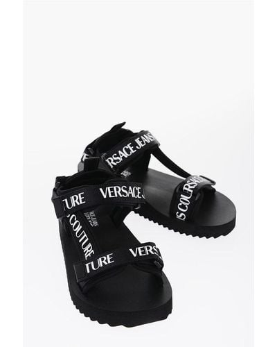 Versace Jeans Couture Solid Colour Ipanema Sandals With Touch Strap C - Black