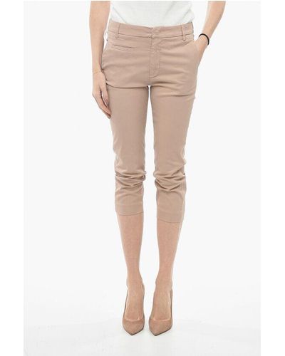 Dondup Cropped Fit Ariel Chinos Trousers - Natural