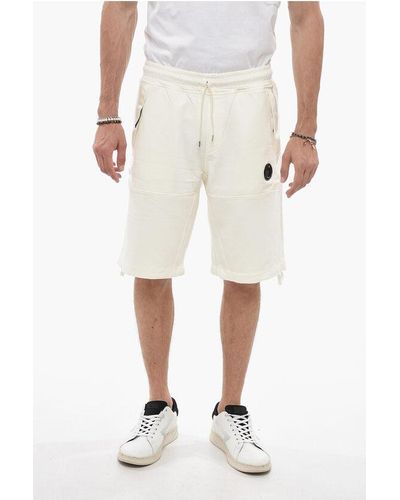 C.P. Company Brushed Cotton Shorts With Drawstrings - Natural
