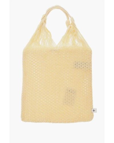 Jil Sander Double Colour Knitted Tote Bag - Natural