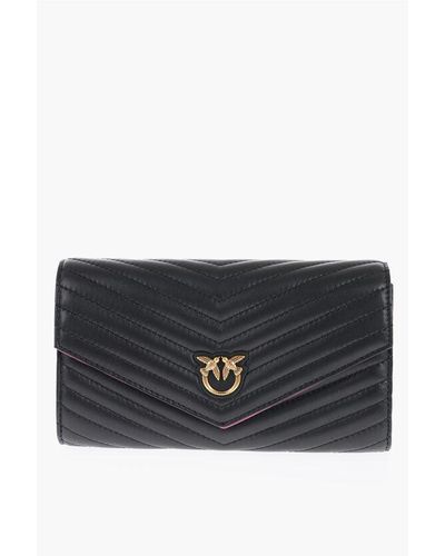 Pinko Quilted Leather Wallet - Black