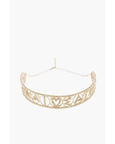 Dior Golden-Effect Choker Necklace - White