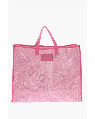 Etro Nylon Globe Trotter Tote Bag With Paisley-Print - Pink
