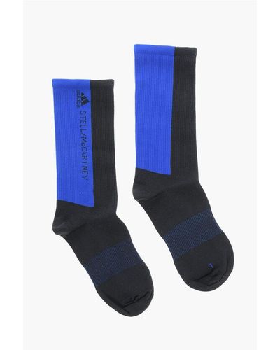 adidas Stella Mccartney Two-Tone Ribbed Socks - Blue