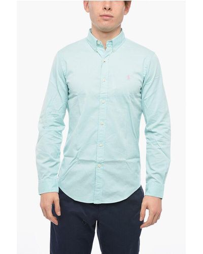 Polo Ralph Lauren Button-Down Twill Cotton Shirt - Blue