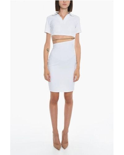 Nike Polo Dress With Cut Out Detailing - White