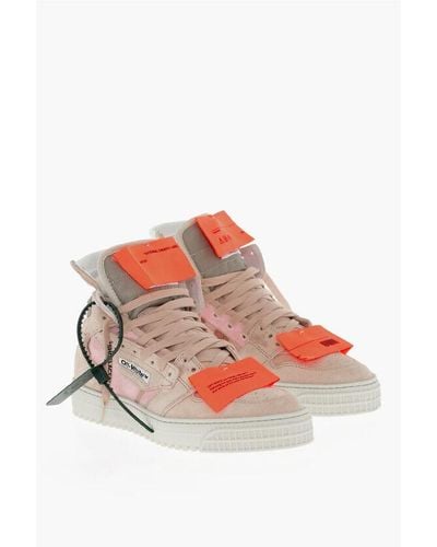 Off-White c/o Virgil Abloh Suede And Fabric 3.0 Off Court High-Top Trainers With Contra - Red