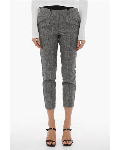 AllSaints Wool Blend Districk Check Bea Trousers - Grey