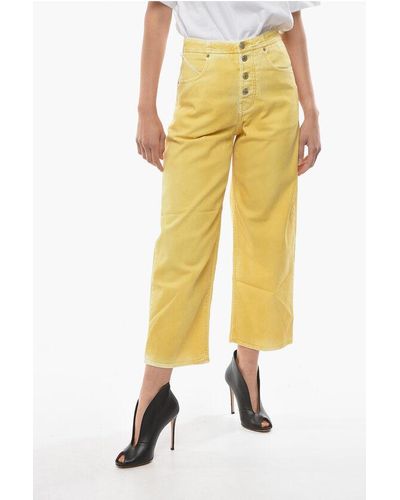 Department 5 Acid Wash Effect Palazzo Jeans 22Cm - Yellow