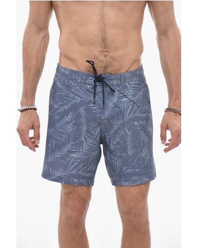 Michael Kors Patterned Stretch Fabric Swim Shorts - Blue