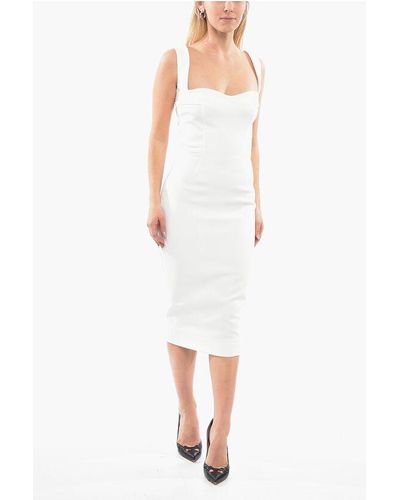 Victoria Beckham Sleeveless Bodycon Dress With Back Zip - White