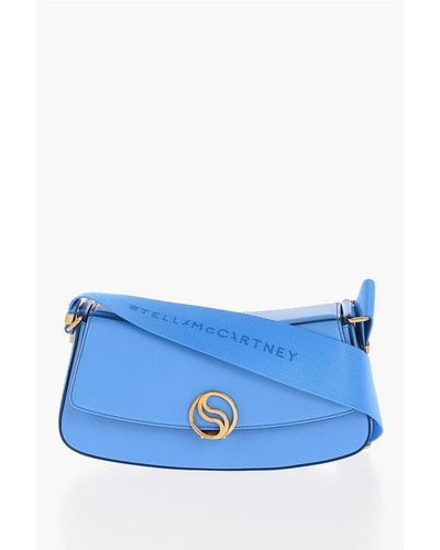 Stella McCartney Faux Leather Shoulder Bag With Golden Monogram - Blue