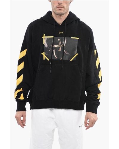 Off-White c/o Virgil Abloh Permanent Hoodie Diag Arrow Caravaggio Mercy With Front Pock - Black