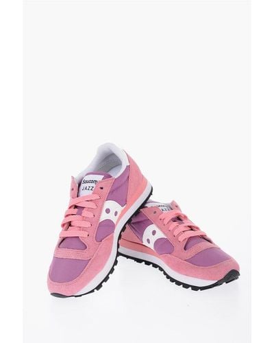 Saucony Two-Tone Suede And Nylon Jazz Low-Top Trainers - Pink
