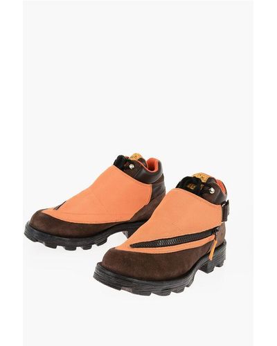 DIESEL Suede D-Hammer Mock Strap Boots - Multicolour