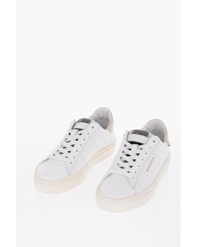 Woolrich Leather W'S All Around Low Top Trainers With Contrasting Det - White