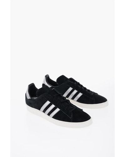 adidas Contrasting Sole Suede Campus 80S Low-Top Trainers - Black