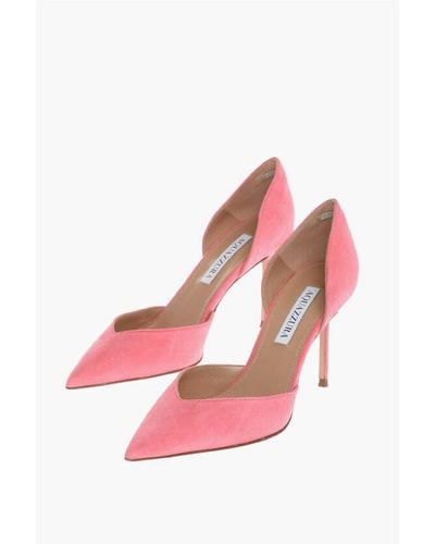 Aquazzura Suede Uptown Court Shoes With Stiletto Heel 8.5Cm - Pink