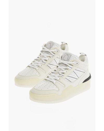 Moncler Leather Pivot High-Top Trainers - White