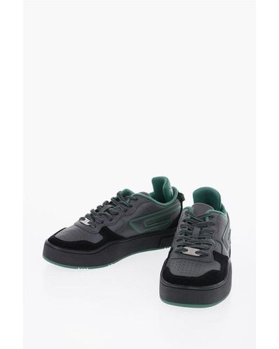 DIESEL Two-Tone Leather S-Ukiyo Low-Top Trainers With Suede Details - Black
