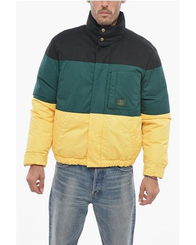 Woolrich Aime' Leon Dore Colorblock Down Jacket With Zip Closure - Yellow