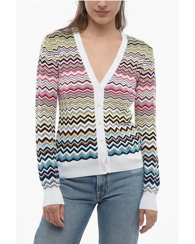 Missoni Iconic Patterned Cotton Blend Cardigan - Multicolour