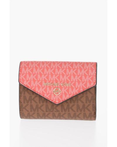 Michael Kors Michael Two-Tone Faux Leather Dahlia Wallet With All-Over Mo Size Unic - Pink