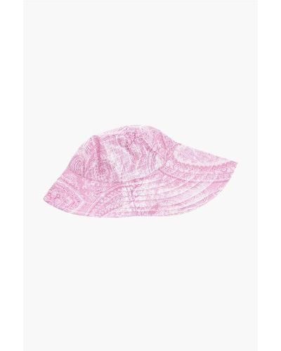 Etro Paisley Motif Nylon Floppy Hat - Pink