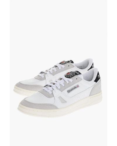 Reebok Leather Lt Court Trainers With Suede Inserts - White